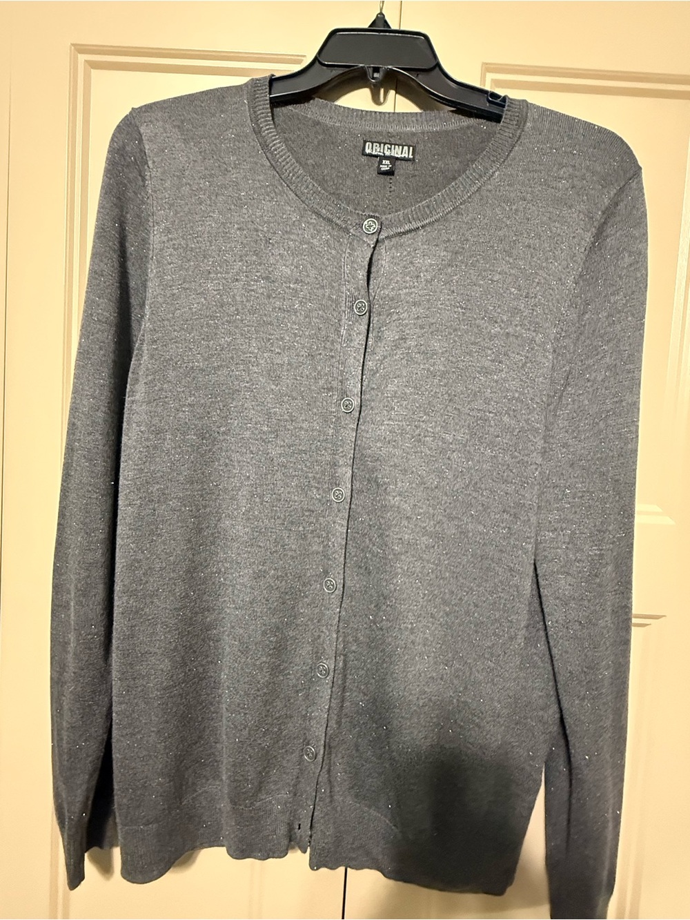 Nicole Miller Dark Gray Button-Up Cardigan